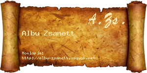 Albu Zsanett névjegykártya